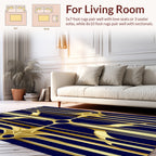 Sleek Gold Art Deco Pattern Rug