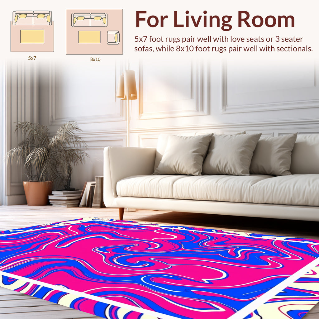 Abstract Swirls Vibrant Colorful Design Rug
