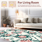 Vintage Floral Pattern Red Teal Rug