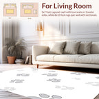 Gray Paw Prints on White Background Rug