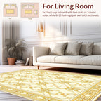 Ornate Lattice Floral Cream Gold Rug