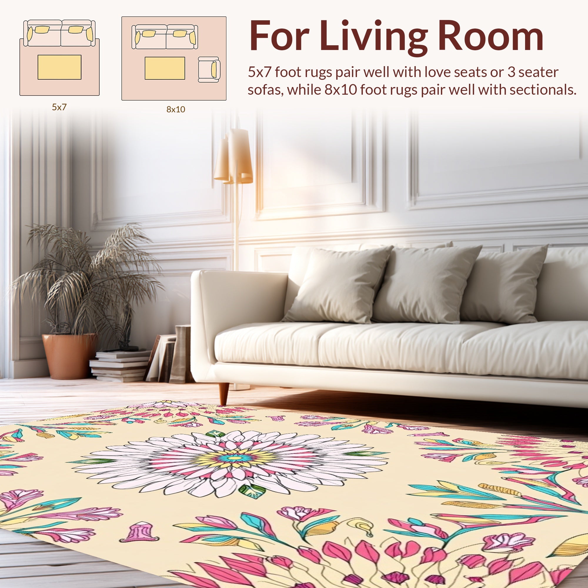 Mandala Floral Art Design Rug