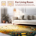 Wildflowers and Birds Impressionist Artwork Rug