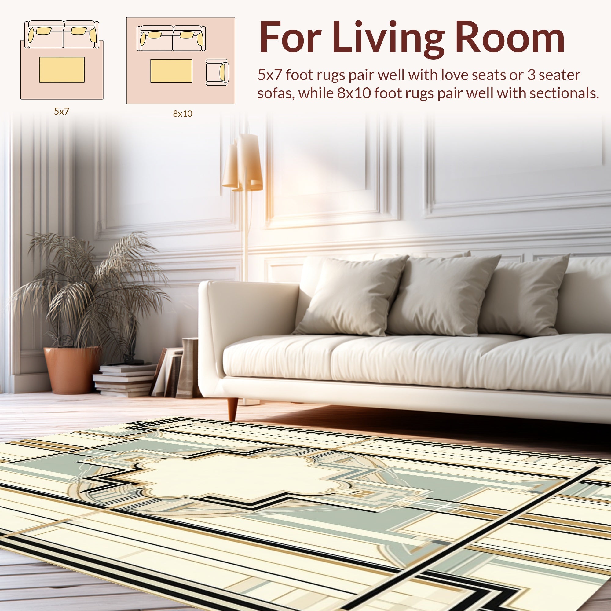 Geometric Art Deco Style Design Rug