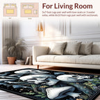 Whimsical Skull Mushroom Forest Rug