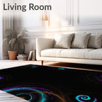 Cosmic Swirl Teal Purple Orange Rug