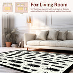 Black Insect Colony Pattern Rug
