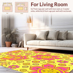 Psychedelic Floral Pattern Rug