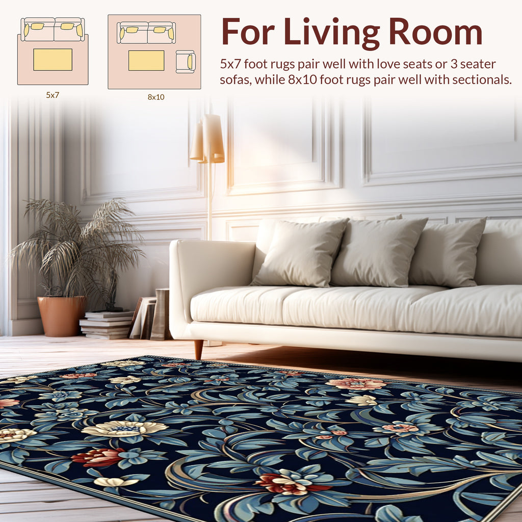 Antique Floral Vine Pattern Rug