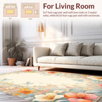Pastel Floral Garden Pattern Rug