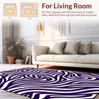 Abstract Purple Zebra Stripes Pattern Rug
