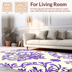 Elegant Purple Floral Damask Pattern Rug