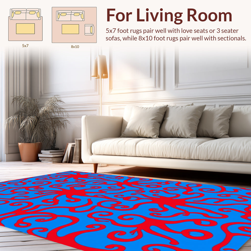 Crimson Swirl Bold Pattern Rug