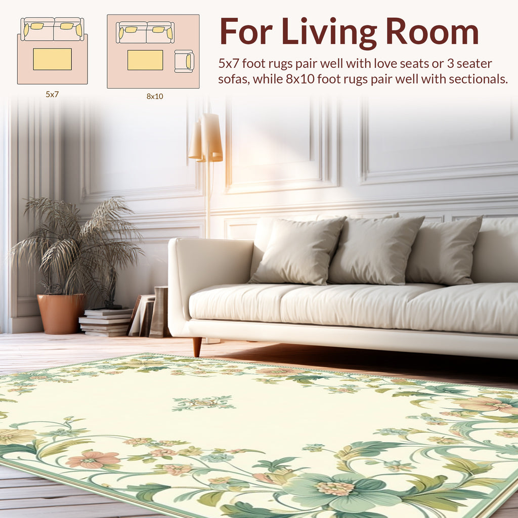 Vintage Floral Vine Pattern Rug
