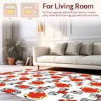 Red And Yellow Geometric Abstract Rug
