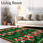 Red Soldier Marching Green Field Rug