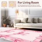 Pink Ribbon Bow Pattern Design Rug