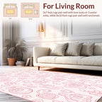 Sweet Pink Swirls And Petals Design Rug