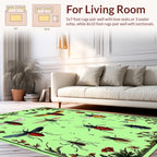 Vintage Insect Floral Botanical Chart Rug