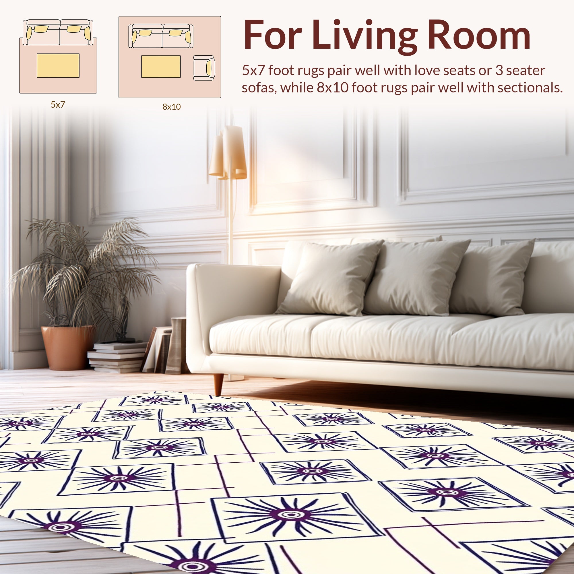 Diamond Starburst Pattern Rug