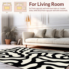 Organic Abstract Black White Rug