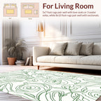 Whimsical Green Floral Line Art Rug