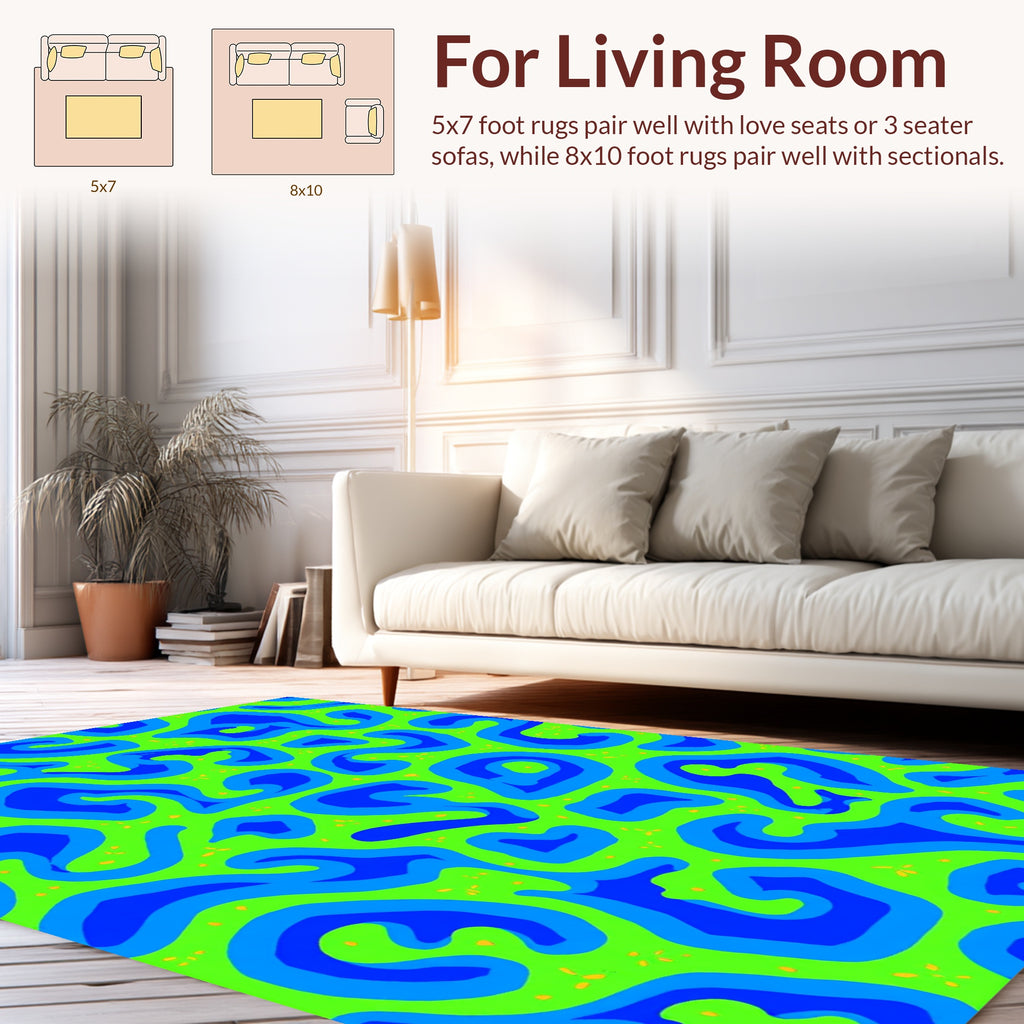 Groovy Abstract 2 Tone Shapes Rug