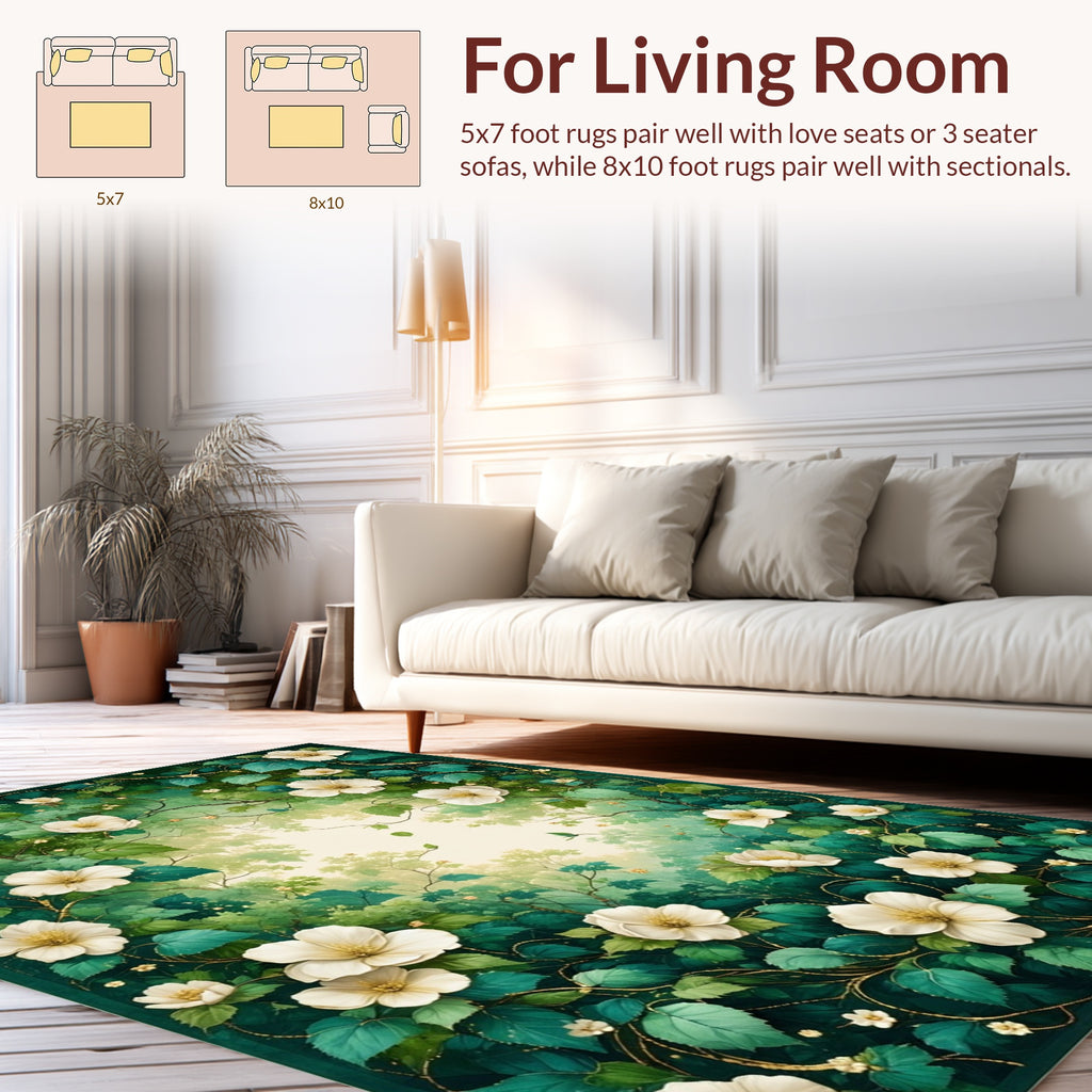Enchanted Forest Floral Vines Rug