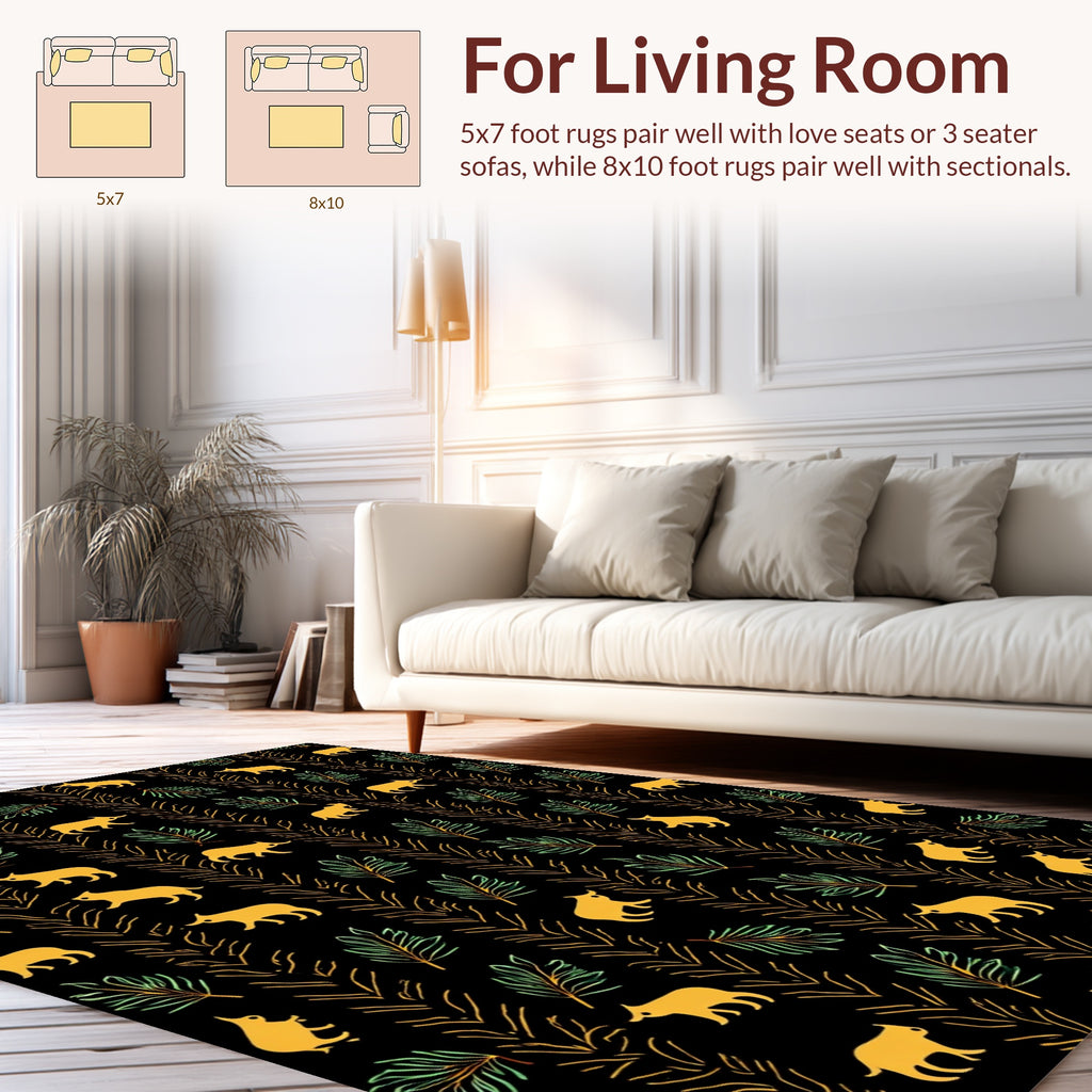 Abstract Floral Creature Pattern Design Rug