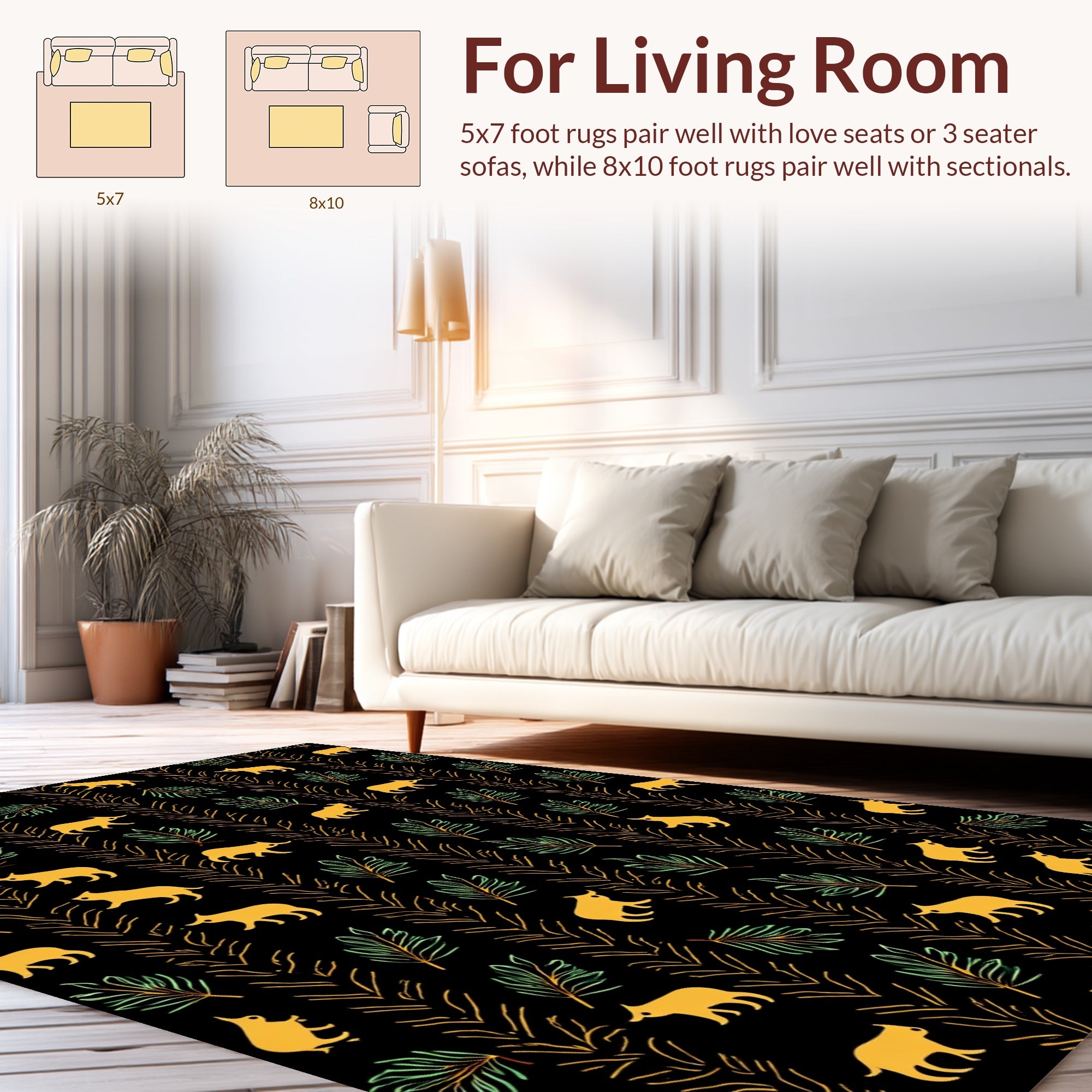 Abstract Floral Creature Pattern Design Rug