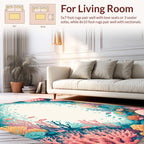 Coral Fish Seashells Underwater Scene Rug