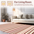 Classic Red White Striped Pattern Rug