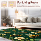 Buzzing Bees And Floral Garden Design Rug