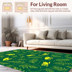 Yellow Frog Leaf Pattern Design Rug