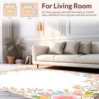 Spring Floral Border Pattern Rug