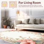 Pastel Floral Border Design Rug
