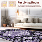 Purple Mandala Floral Pattern Rug