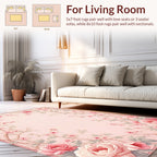 Soft Pink Floral Vine Pattern Rug