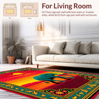 Jade Elephant Sunset Floral Border Design Rug
