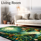 Enchanting Forest Friends Nature Scene Rug