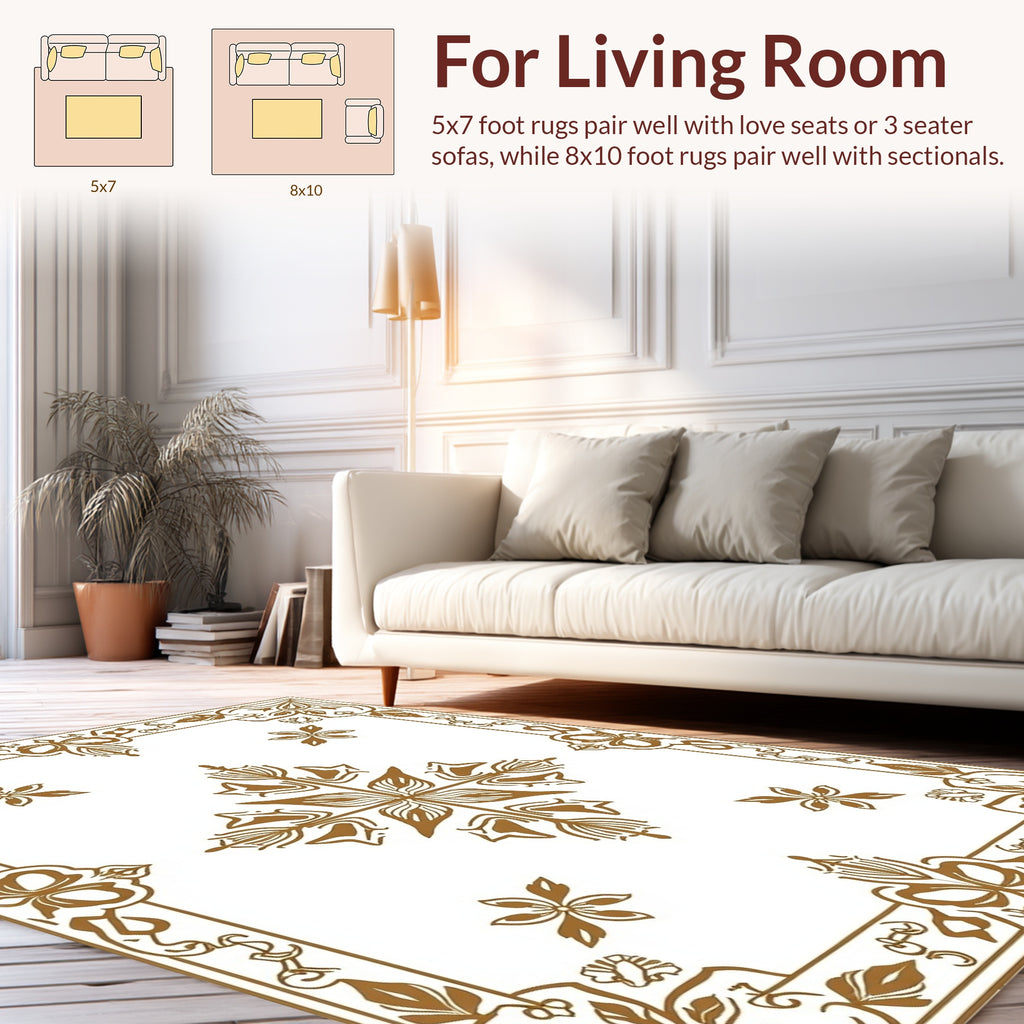 Art Nouveau Floral Scrollwork Design Rug