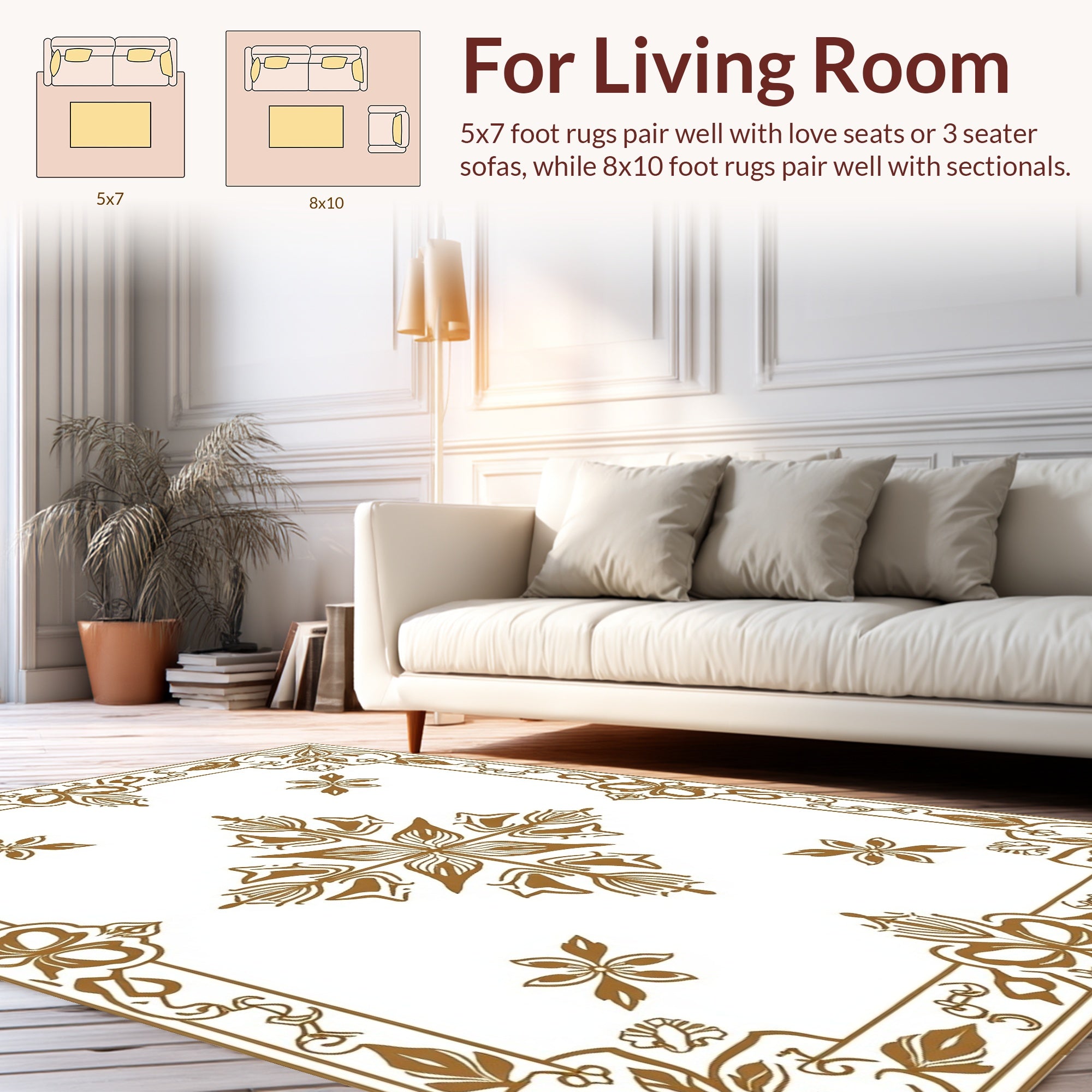 Art Nouveau Floral Scrollwork Design Rug
