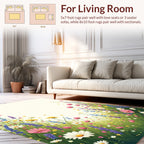 Whimsical Wildflower Meadow Pattern Rug