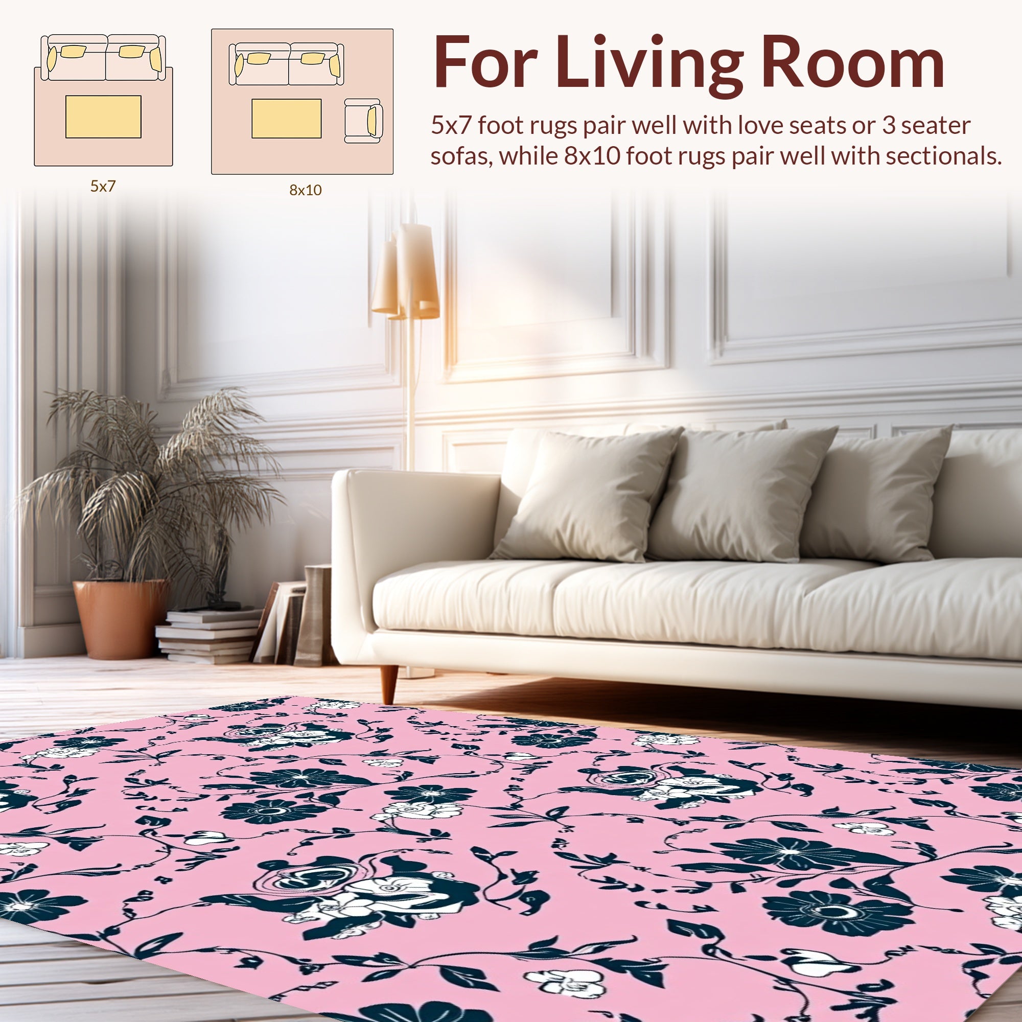 Charming Floral Vines Pattern Rug