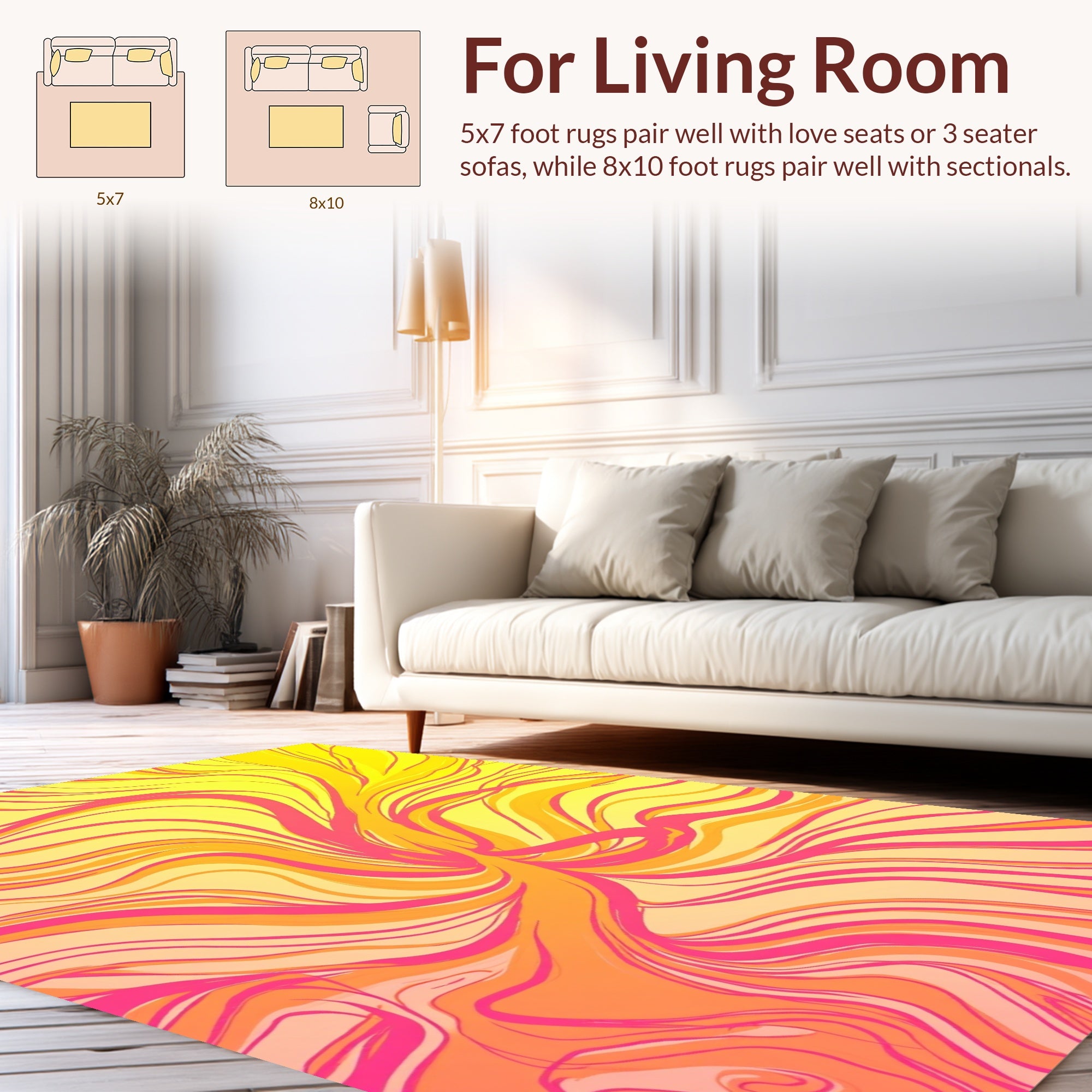 Vibrant Swirls Abstract Pattern Rug
