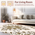 Elegant Botanical Scrollwork Floral Pattern Rug