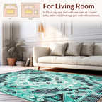 Mandala Teal Geometric Graphic Rug