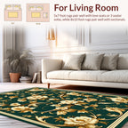 Elegant Gold Floral Vine Pattern Rug
