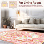 Pink Floral Mandala Pattern Rug