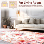 Delicate Pink Floral Swirl Pattern Rug